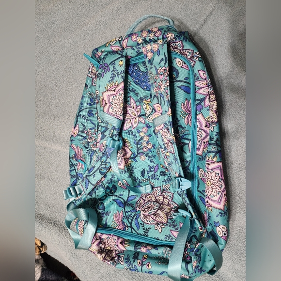 Vera Bradley Teal Floral Peacock Print Backpack